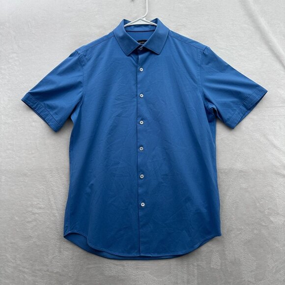 Bugatchi Uomo Other - Bugatchi Shirt Mens M Blue Ooohcotton 8 Way Stretch Business Casual Button Down